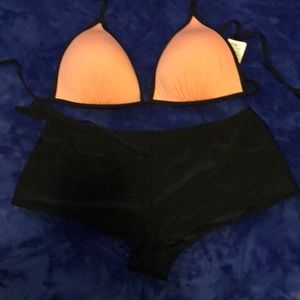 Pink and black H@M swim set